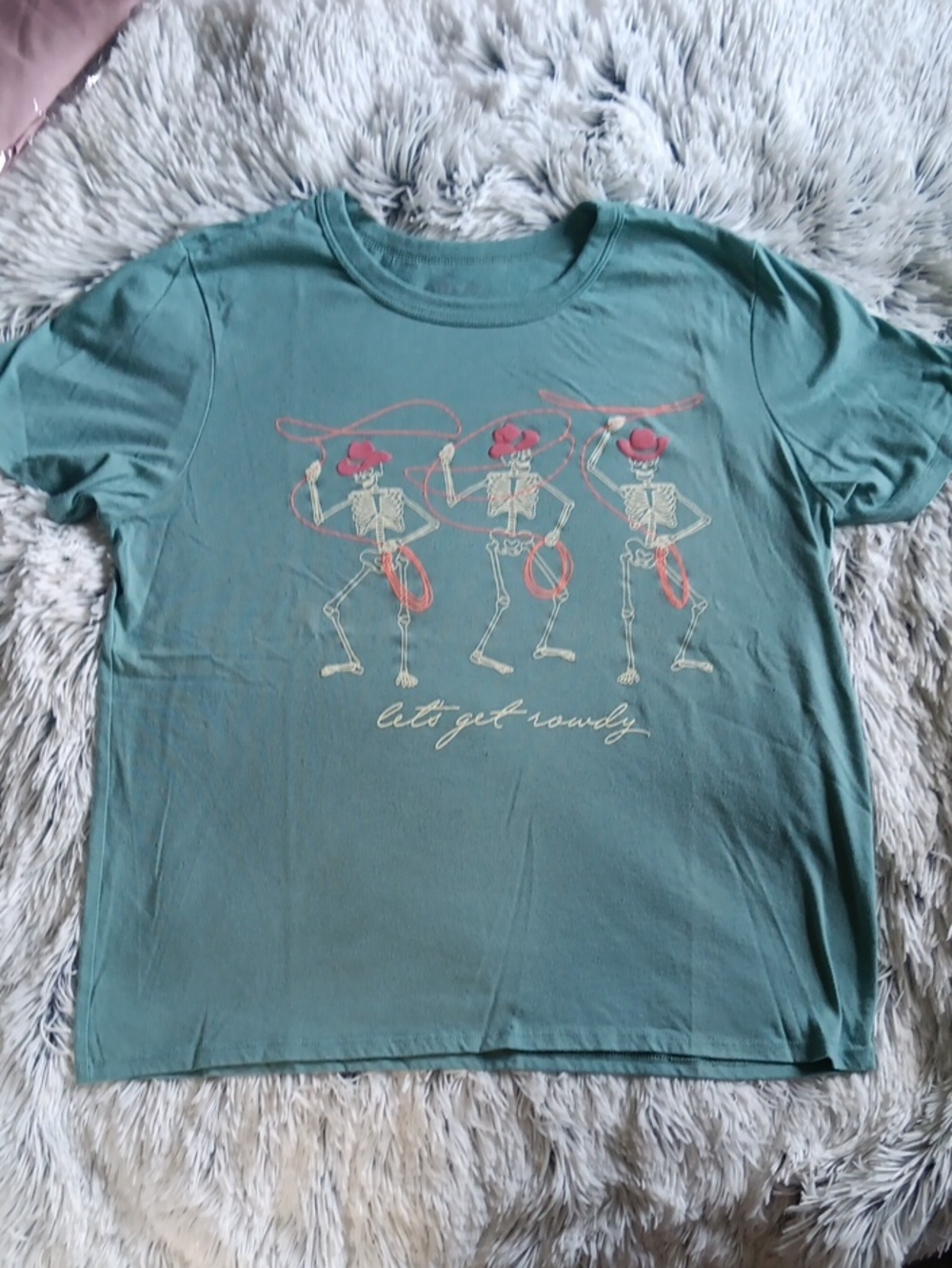 Women's Seafoam Green Graphic Tee - Let's Get Rowdy